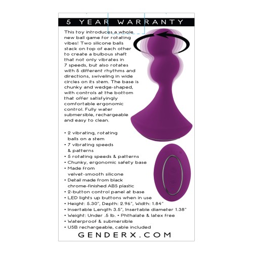 Gender X Rotating Vibrator Ball Game Purple