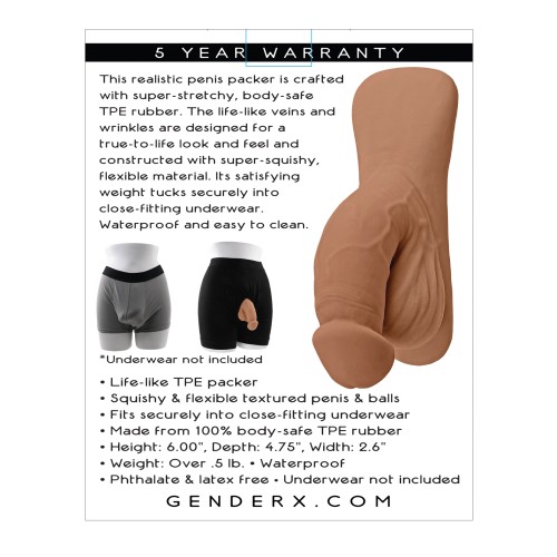 Gender X 4" Packer - Tan