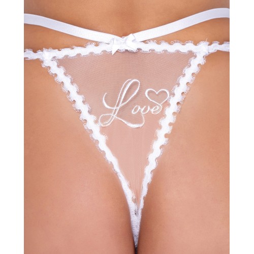 Forever Yours Embroidered Long Line Bra & Panty - White LG