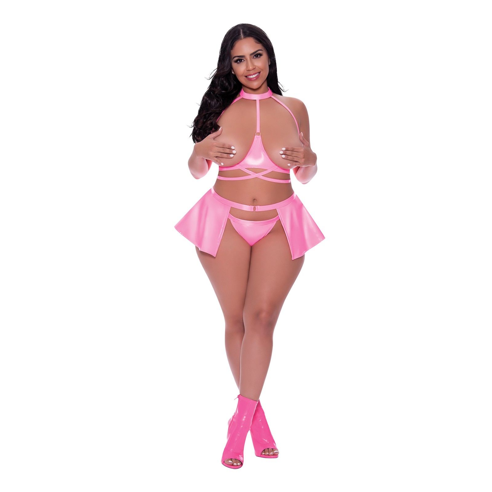 Club Candy Pink Halter Bra Set