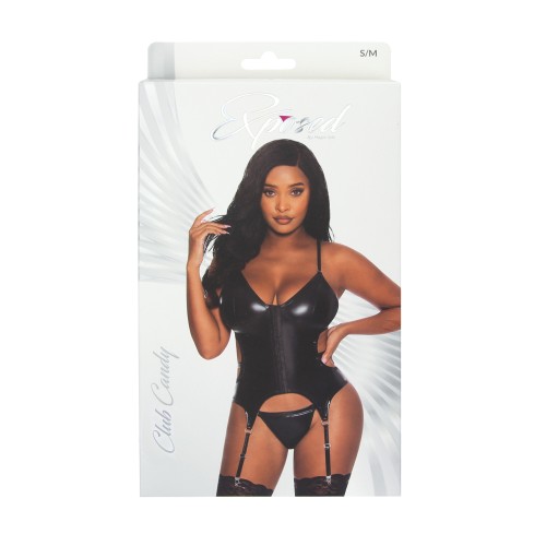 Club Candy Black Basque and Panty Set