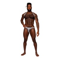 Snaked Metallic Coated Shoulder Sling Harness Thong