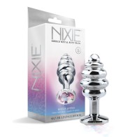 Nixie Ribbed Metal Butt Plug - Small