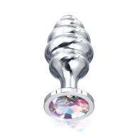 Nixie Ribbed Metal Butt Plug - Small