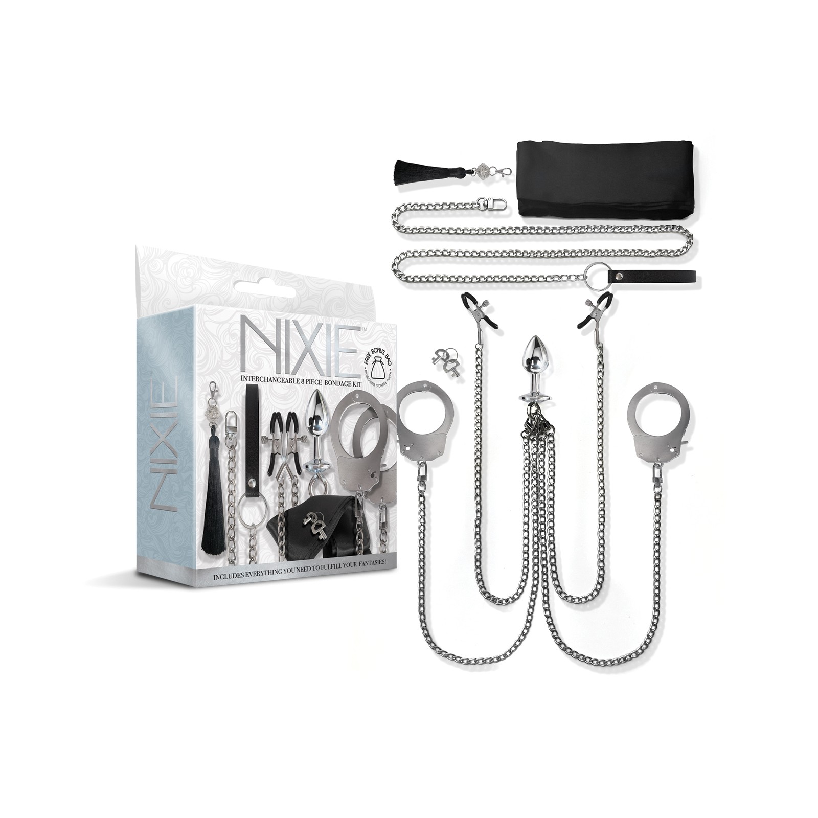 Nixie Interchangeable 8 Pc Bondage Kit