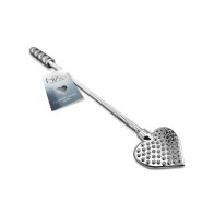 Nixie Flaming Heart Riding Crop - Silver