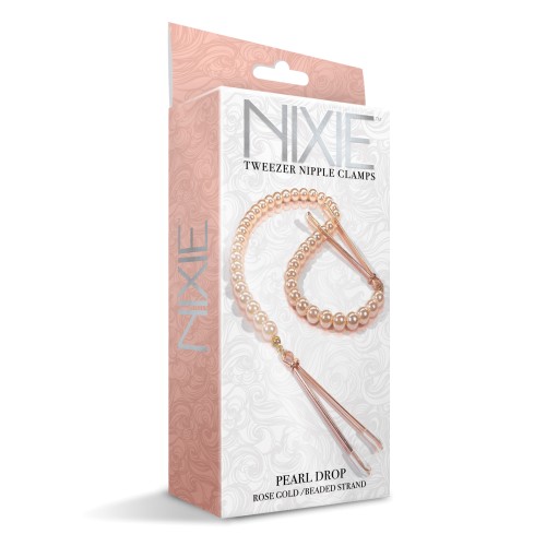 Pinzas para Pezones Nixie con Perlas - Oro Rosa