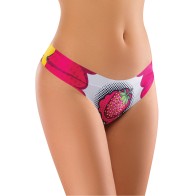 Mememe Intrigue Kissberry Printed Thong - Comfortable Fit