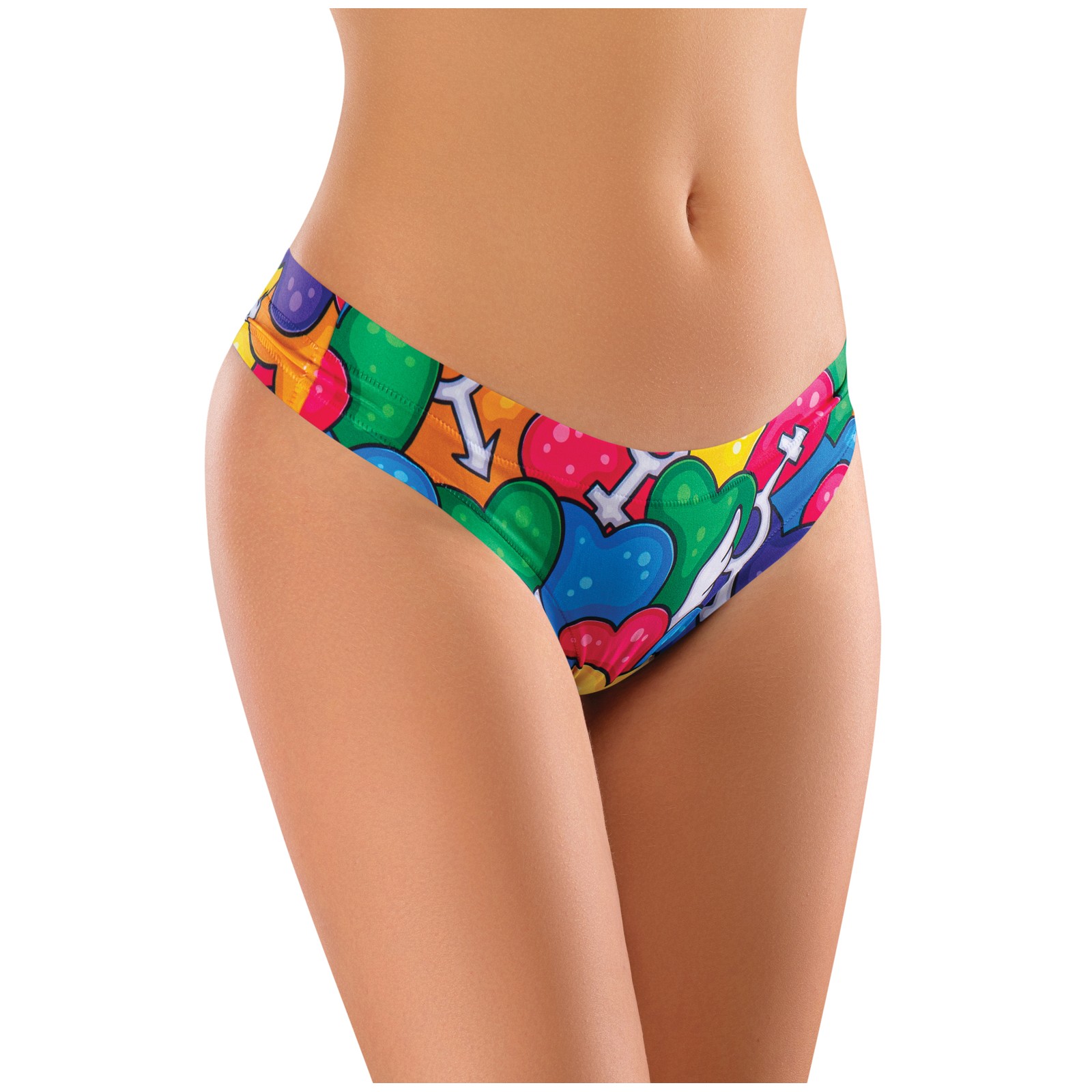 Mememe Pride Hearts Printed Thong LG