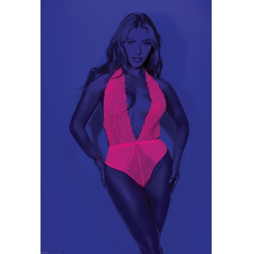 Euphoria Neon Deep V Teddy Neon Pink