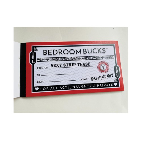 Bedroom Bucks I.O.U Coupons for Intimate Fun