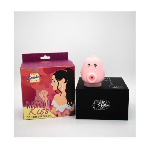 Kawaii Kiss Clit Flicker and Air Stimulator Pink