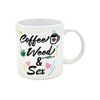 Taza Actitud Café Hierba y Sexo 22 oz