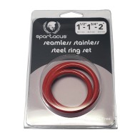 Spartacus Stainless Steel C-Ring Red Set