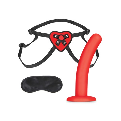 Set de Dildo y Arnés con Corazón Rojo Lux Fetish - Ideal para Principiantes