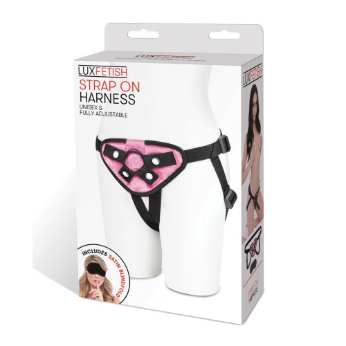 Lux Fetish Adjustable Strap-On Harness - Pink