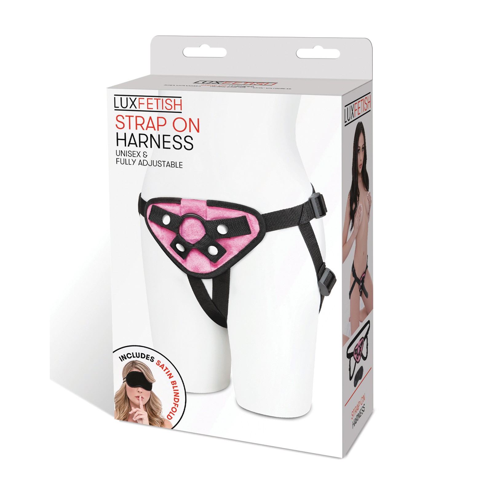 Lux Fetish Adjustable Strap-On Harness - Pink