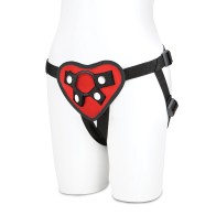 Lux Fetish Red Heart Strap On Harness