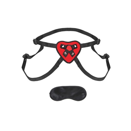 Lux Fetish Red Heart Strap On Harness