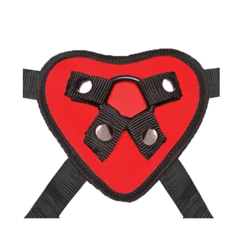 Lux Fetish Red Heart Strap On Harness