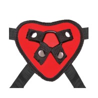 Lux Fetish Red Heart Strap On Harness