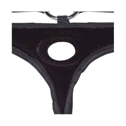 Lux Fetish Velvet Bikini Strap On Black