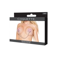 Darque Studded Cross Reusable Pasties with Chain Pink