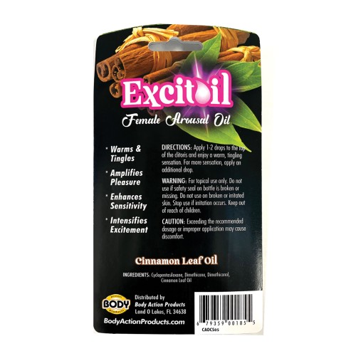 Aceite de Arousal Excitoil Cinnamón Body Action - 0.5 oz