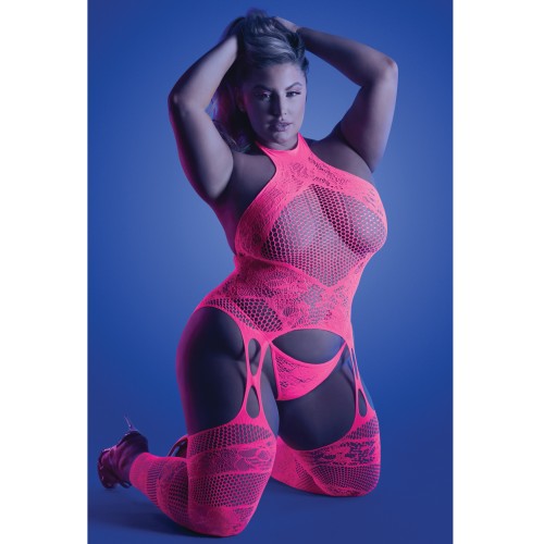 Glow Halter Bodystocking with Matching G-String