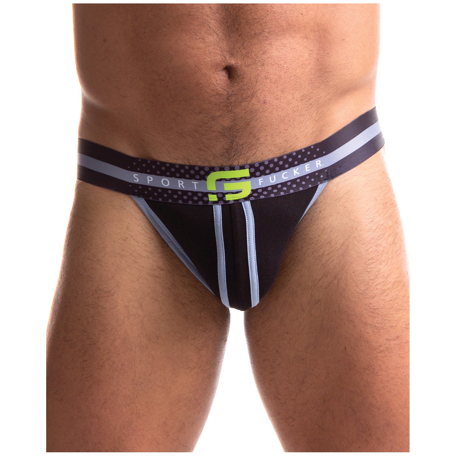 Sport Fucker Jersey Jock in XXL Black/Black