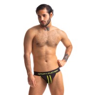 Sport Fucker Jersey Jock - M Black/Green | Men's Underwear