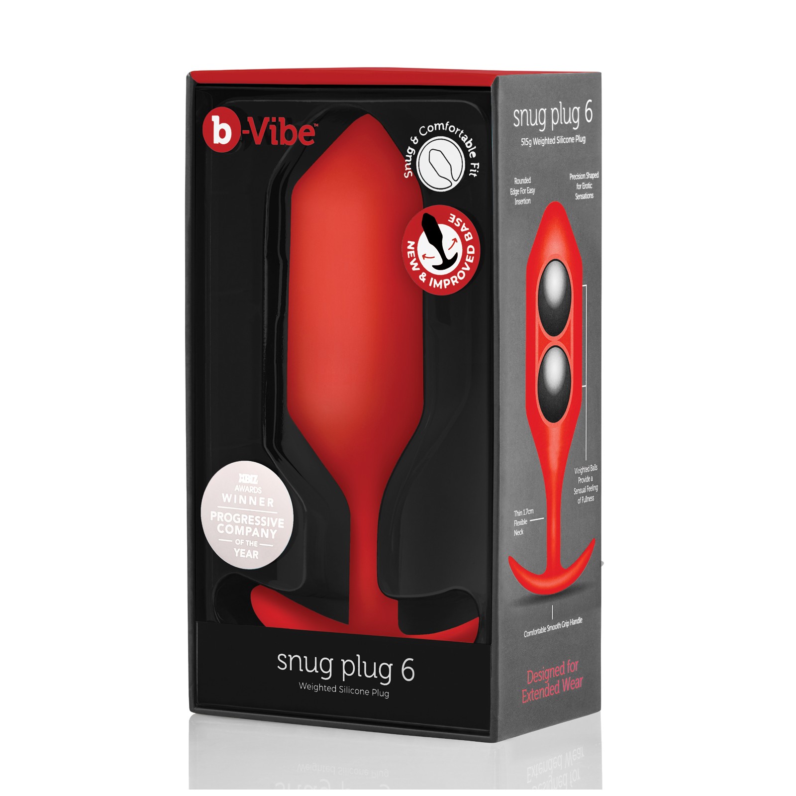 b-Vibe Weighted Snug Plug 6 Red 515g