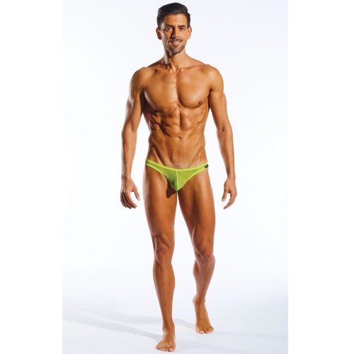 Cocksox Mesh Enhancing Pouch Thong - Citrus Green LG