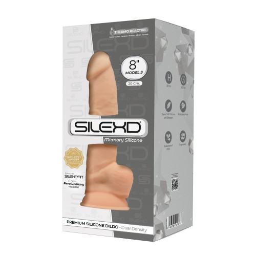 SilexD Model 3 8 Inch Memory Silicone Dildo - Ivory