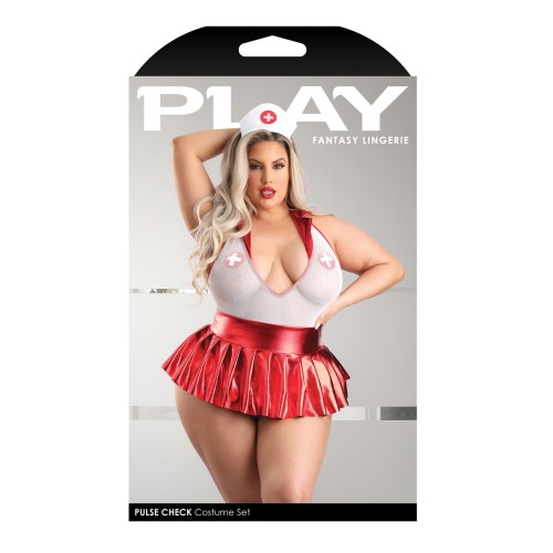 Play Pulse Check Collared Teddy Red/White