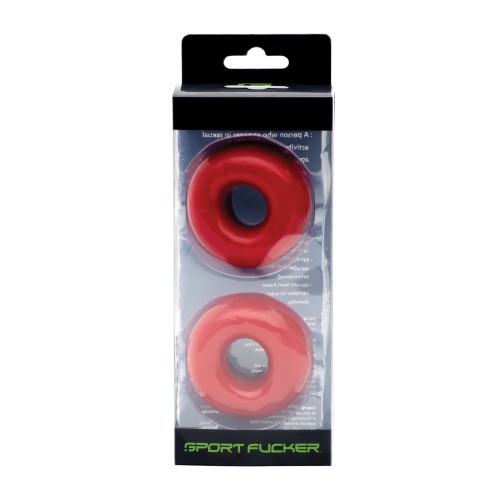 Sport Fucker Skater Boyz Rings Pack of 2 Red