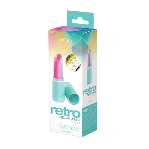 Vibrador de Bala Retro Recargable Lip Stick - Turquesa