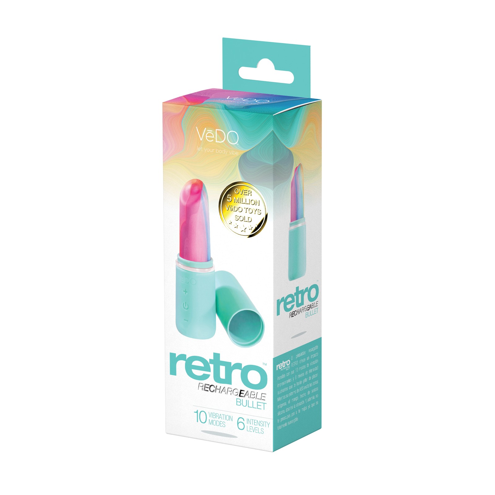 Vibrador de Bala Retro Recargable Lip Stick - Turquesa