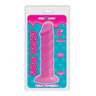 Dildo de Silicona Rock Candy Suga Daddy de 8 Pulgadas Rosa