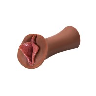 PDX Extreme Wet Pussies Luscious Lips Stroker - Brown